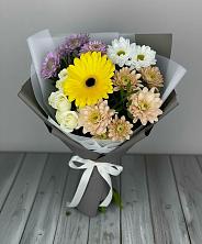 Букет цветов из:  Розы, Герберы и Хризантемы в Лесорогске