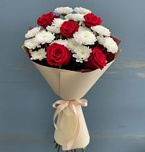 Букет цветов из:  Розы и Хризантемы в Лесорогске