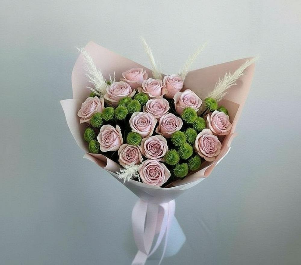 Букет цветов из: Розы и Хризантемы в Лесорогске