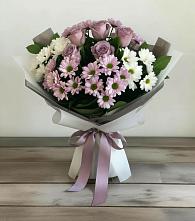 Букет цветов из:  Хризантемы и Розы в Лесорогске