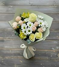 Букет цветов из:  Альстромерии, Розы и Хризантемы в Лесорогске