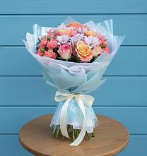 Букет цветов из:  Хризантемы и Розы в Лесорогске